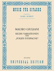 Giuliani, 6 Variationen über Folies d'Espagne - Gitarre 