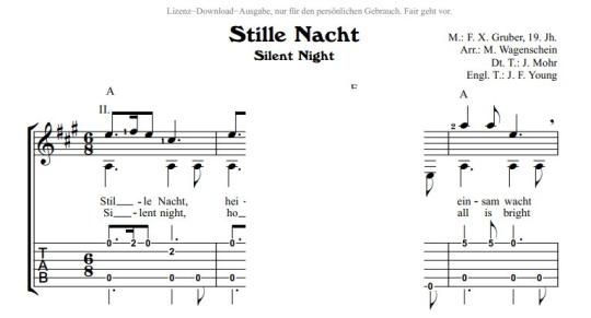 Stille Nacht - Gitarre TAB 
