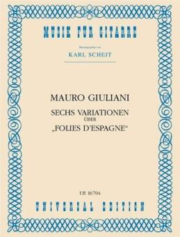 Giuliani, 6 Variationen über Folies d'Espagne - Gitarre 